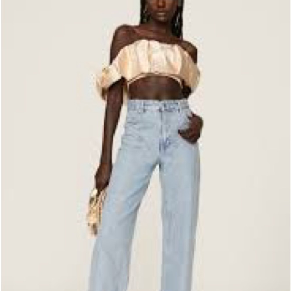 Jonathan Simkhai Cream Off-Shoulder Top